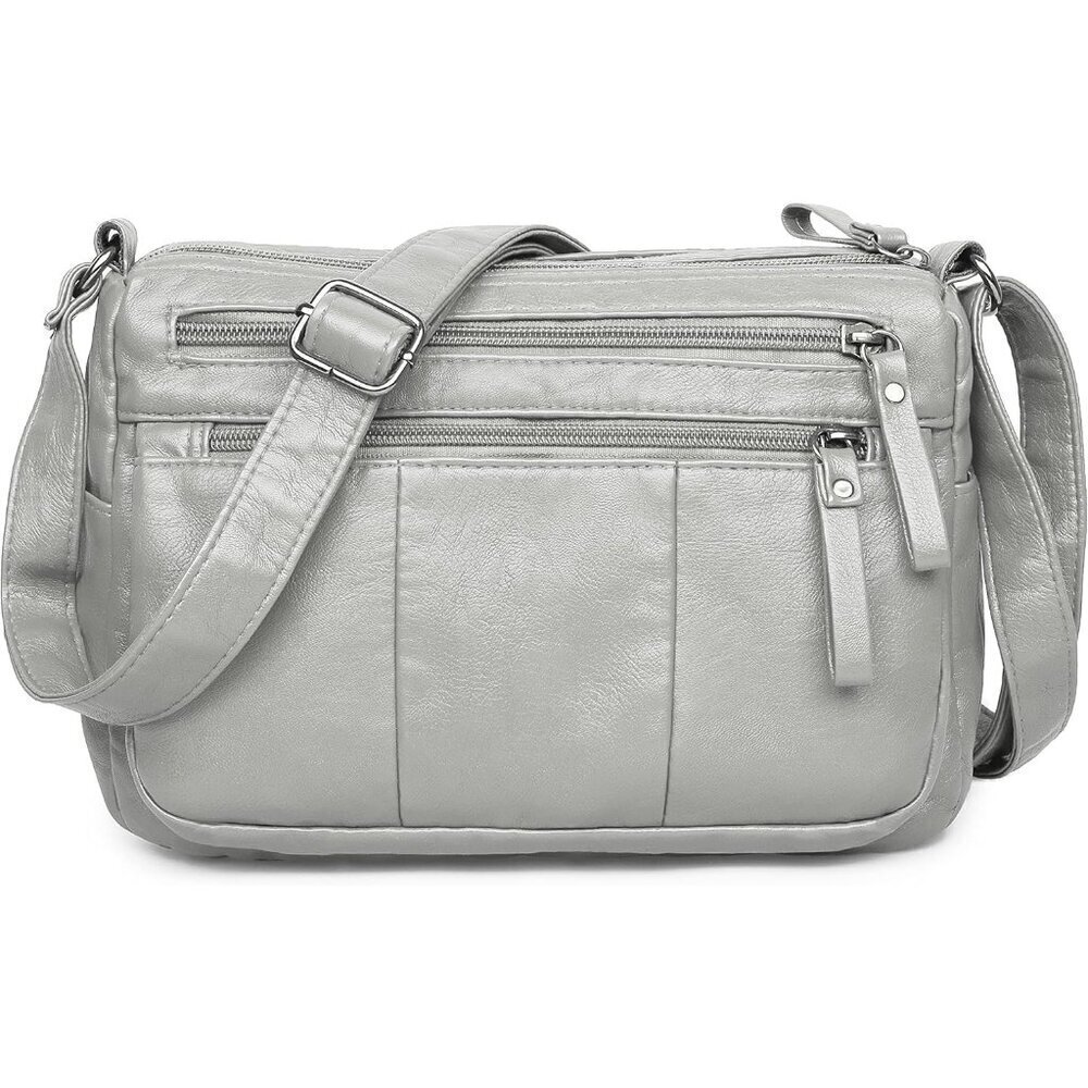 🆕 Volganik Rock PU Leather Shoulder Bag Women Cream Soft Pocketbooks Purse